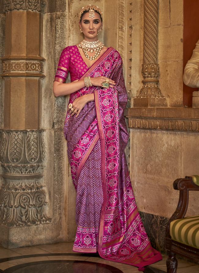 Banarasi Silk Purple Party Wear Weaving Saree